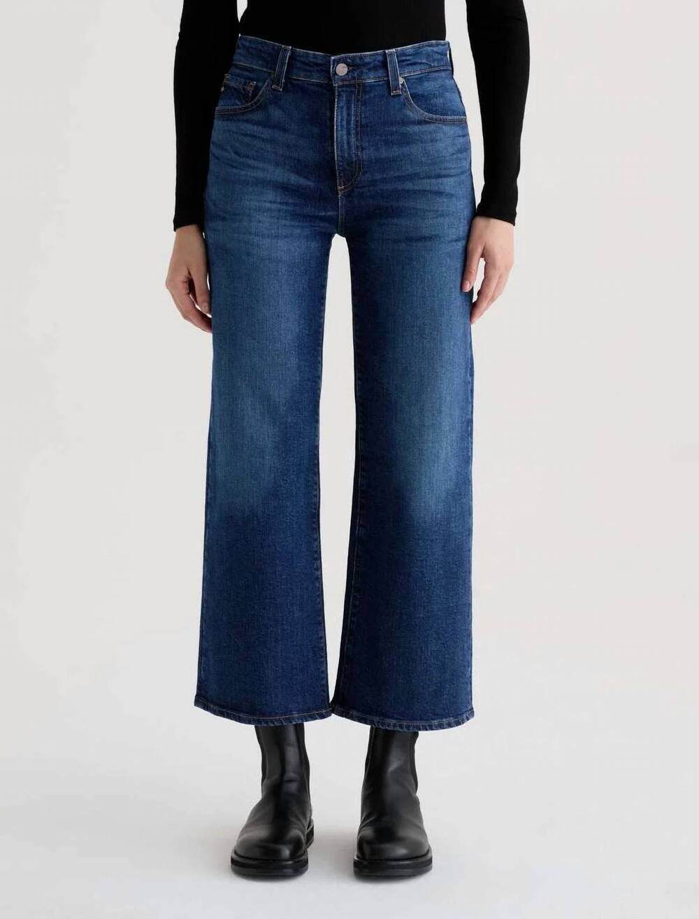 NEW AG JEANS women's saige wide leg crop jeans in veiled